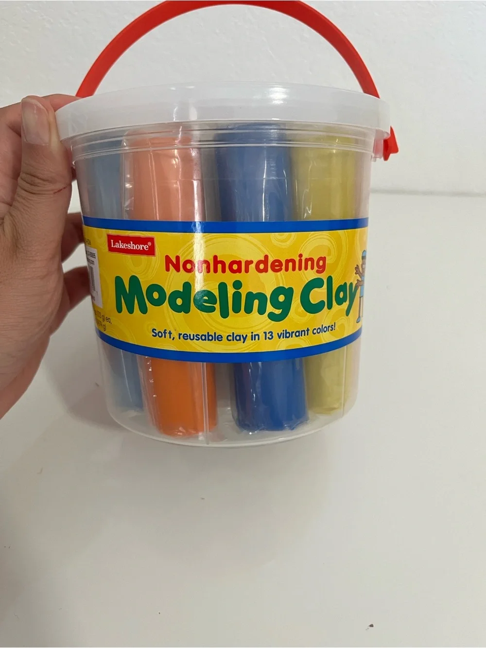 Lakeshore Nonhardening Modeling Clay Bucket - Orange, Blue, Yellow